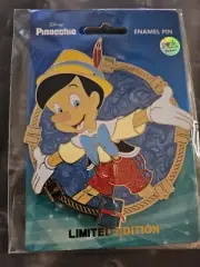 Disney Pink A La Mode LE Pin PALM Pinocchio Gold Frame Glitter