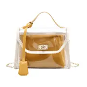 2 Pcs Youth Ladies Simple Versatile Bag Women Transparent Shoulder Crossbody Bag PVC PU Jelly Clutch Totes