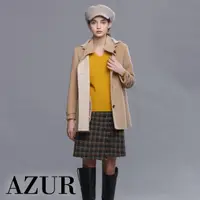 在飛比找momo購物網優惠-【AZUR】蘇格蘭格紋排釦抽鬚造型短裙