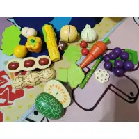 在飛比找蝦皮購物優惠-二手 木製廚房家家酒玩具 益智玩具 蔬菜水果B組