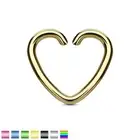 Heart Clip On Fake Cartilage Ear Piercing Ring Hoop Titanium Plated