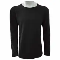 在飛比找Yahoo奇摩購物中心優惠-AMICA K810#德絨男圓領保暖上衣(黑色)1件入 款式