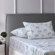 Accessorize Flower Bunch Light Blue Cotton Flannelette Sheet Set