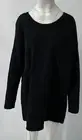 Eileen Fisher Black Organic Cotton Fluff Scoop Neck Long Sleeve Dress sz M NWT