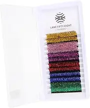 SAFIGLE 6 Pairs Glitter Lash Extensions False Eyelashes Lash Extensions Kit Beauty Tools Random Color