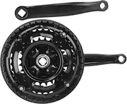 Bike Crankset, 24-34-42T with Chains Cover, High Carbon Steel Crank, Suitable for Road and Mountain Bike, Easy to Install, Durable, Fine Workmanship