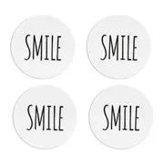 4PK LMD Ceramic Smile Beautiful Inside Table Protector/Decoration Coaster 10cm