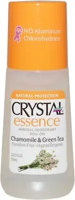 Crystal Deodorant Essence Roll-On 2.25oz Chamomile/Green Tea (2 Pack)
