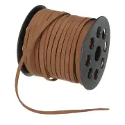 Faux Suede Leather Cord, 5mm x 50 Yard Flat Suede String Cord, Light Brown