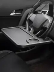 Portable Car Steering Wheel Tray with Cup Holder | Dining & Work Desk 2-in-1