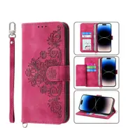 For iPhone 11 Pro Max Case, Leather Wallet Flip Case With Strap