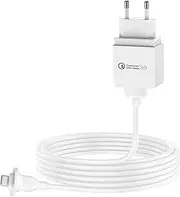 [HOLACA] Power Adapter for eufy 3C Camera with 30ft/9m Waterproof Outdoor Indoor Power Cable (30ft Power Cable x 1+ QC3.0 Power Adapter x 1)