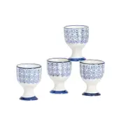 Nicola Spring Hand Printed Porcelain Egg Cups - Pack of 4