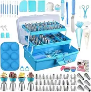 Cake Decorating Tools Supplies Kit: 236pcs Baking Supplies with Storage Case - Piping Bags and Icing Tips Set - Cupcake Cookie Frosting Fondant Tools for Adults Beginners or Professional