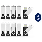 100 Lots 8GB Memory Stick USB 2.0 Swivel Flash Drive Thumb Pen Drives Storage