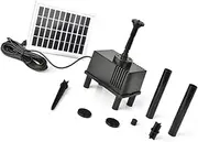 CAXUSD 1.8W Solar Powered Fountain Pump Submersible Water Pump for Bath Aquarium Garden Decoration Flow Rate Height Easy to Install and Move