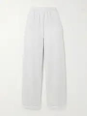 [SKIMS] SKIMS - Cotton-blend Jersey Straight-leg Track Pants - Light Heather Gray - Light gray - 3XL 3XL Gray