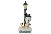 Peanuts by Jim Shore Snoopy & Woodstock Singing Christmas Carols Light-Up Lamp Post