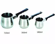 3 PCS Stainless Steel Turkish Coffee Warmer Set Coffee Pot Sauce Milk Warmer