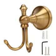 Wall Mounted Towel Hooks Double Prongs Copper Durable Rustproof Modern Elegant Style Coat Hooks for Coat Towel Shirt Type 2