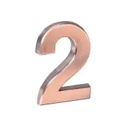 Self Adhesive House Number 2.76 Inch ABS Number 2 for Mailbox Bronze Tone