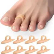 Welnove Hammer Toe Corrector and Straightener, Toes Separators - 8 Pcs Toe Support Pads Cushion - Realign Bent, Crooked, Curled, Claw, Hammer Toes - One Loop Design