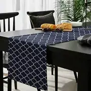 Morocco Dark Blue Printed Table Runner 13"x90"