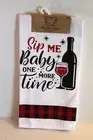 "Sip Me Baby One More Time" 2-Pack Quirky Kitchen Towels Wine Dish Towel Set