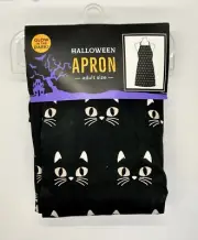 Black Cat Adult Apron (Glow in the Dark Print) Halloween Costume Kitchen - NEW!