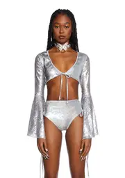 [Club Exx] Kinetic Feel Sequin Crop Top