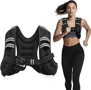 Weighted Vest for Men and Woman 3KG/5KG/8KG/10KG Weight Vest with Reflective Stripe for Workout, Strength Training, Running, Fitness, Muscle Building, Weight Loss, Weightlifting