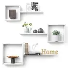 Wooden Square Floating Shelves Wall Mount, Floating Cube Shelves Set of 6,