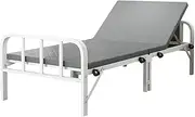 JSEIAJB Folding Bed Single Person Home Use Reinforced Lunch Bed Adult Office Hardboard Iron Bed Adjustable(190 * 100 * 55cm)