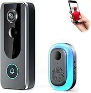 GuardianBell Pro – Smart WiFi Doorbell & Security Cam in One with Two-Way Audio, Motion Alerts, Auto Snapshots, Night Vision, Chime Included, 4000mAh Rechargeable Battery, IP65 Waterproof