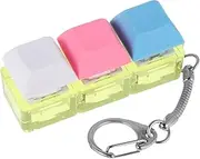Toddmomy Keyboard Keychain: Transparent Cap Keyboard Clicker Keychain with LED Light - Crisp Sound Fidget Toy for Office Home Travel
