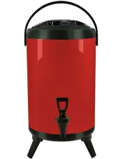 [SOGA] Stainless Steel Insulated Milk Tea Barrel Hot with Faucet 18L in Red