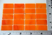 0125.50 OPAQUE ORANGE 20 PIECES 1/2" x 1" THIN BULLSEYE GLASS 90 COE