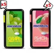 Mentos Candy Mint Sugar Free 21g 2 Flavors (Peach 5pcs, Grape 5pcs)
