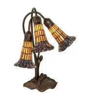 Meyda Tiffany 251687 Pond Lily 3 Light 16" Tall Gooseneck Table - MultiColor