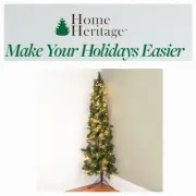 Home Heritage 5 FT Corner Cashmere Christmas Tree ✨️100 Warm White LED Lights