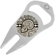 The Conscious Existence Skull Golf Ball Marker Divot Repair Tool Bottle Opener