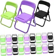 COHEALI Foldable Cell Phone Holder Chair 24 Pack Mini Chairs Phone Stand for Hand Universal Fit Horizontal/Vertical Bright Colors Creative
