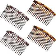 4 Pcs French Hair Comb,French Side Combs for Small Twist,9 Teeth Strong Hold Decorative Hair Side Combs,Vintage Sides Comb for Bun Chignon Up-Do Twist for Bun Women Accessories