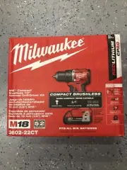 Milwaukee 3602-22CT M18™ Compact Brushless 1/2" Hammer Drill/Driver Kit