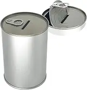Metal Money Coin Piggy Bank No Break to Open Saving Box W/Easy-Open-End Lid for Adults Kids boy (Silver)