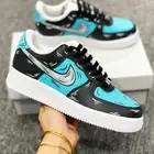 Nike Air Force 1 Custom Sneakers Cartoon Teal Black White Shoes Mens Womens Kids