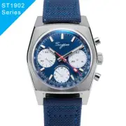Seagull Sugess ST1902 Panda 37mm Blue-W Chronograph Dome Sapphire Lume 1963 BNIB
