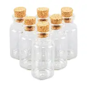 8x Corked Lid Glass Bottles Decoration Craft Wedding Projects 70 x 26mm