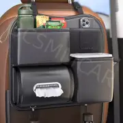 PU Leather Car Seat Back Organizer Tissue Box Multi-Pocket Holder Storage Bag (for: Audi)