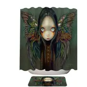 Dark Gothic Art the Winged Seer Creepy Winged Girl Shower Curtain